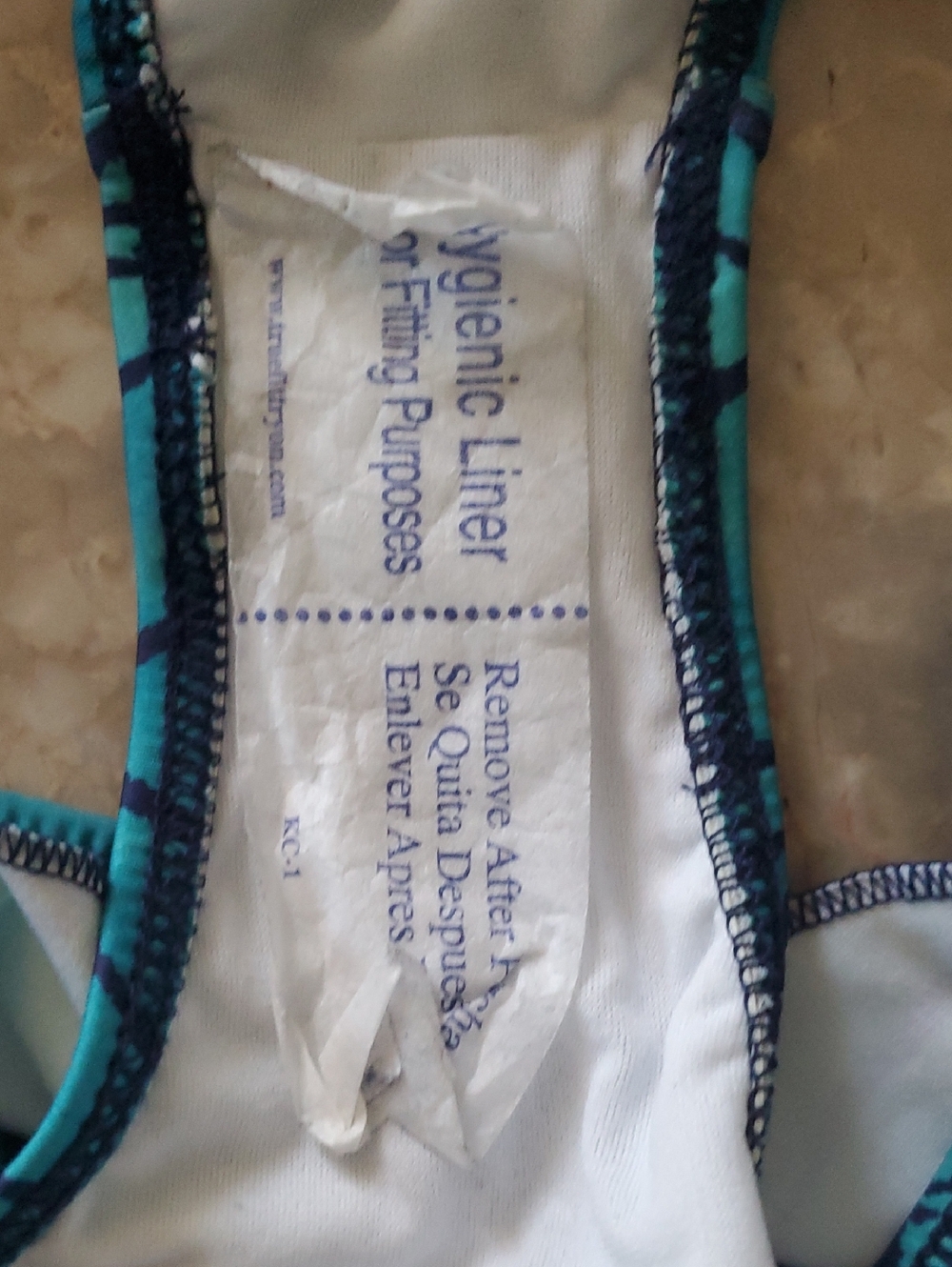 Nwt Splendid Teal Floral Bandeau Bikini with Navy Straps Size M - Picture 9 of 11